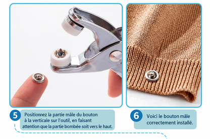Kit Pince et Boutons-Pression Kaelis 100 pièces : Réparez et Créez en un Seul Clic, Sans Aucune Couture !