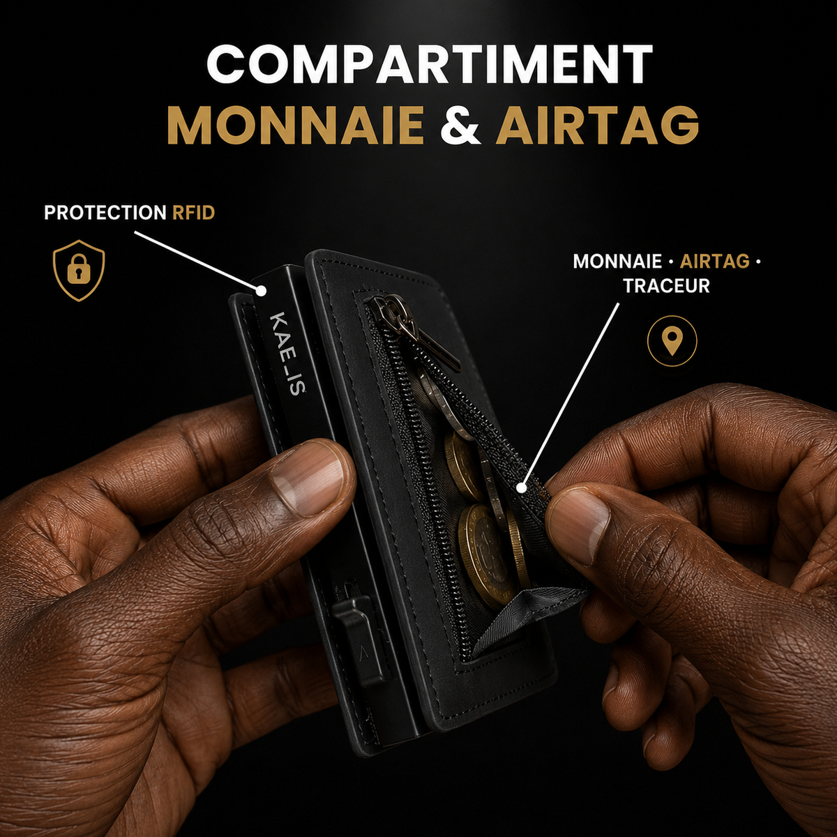 🔥 PORTEFEUILLE INTELLIGENT KAELIS EN CUIR PREMUIM– RFID